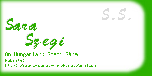 sara szegi business card